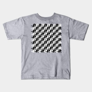 Ghost Tessellation Pattern (Black and White) Kids T-Shirt